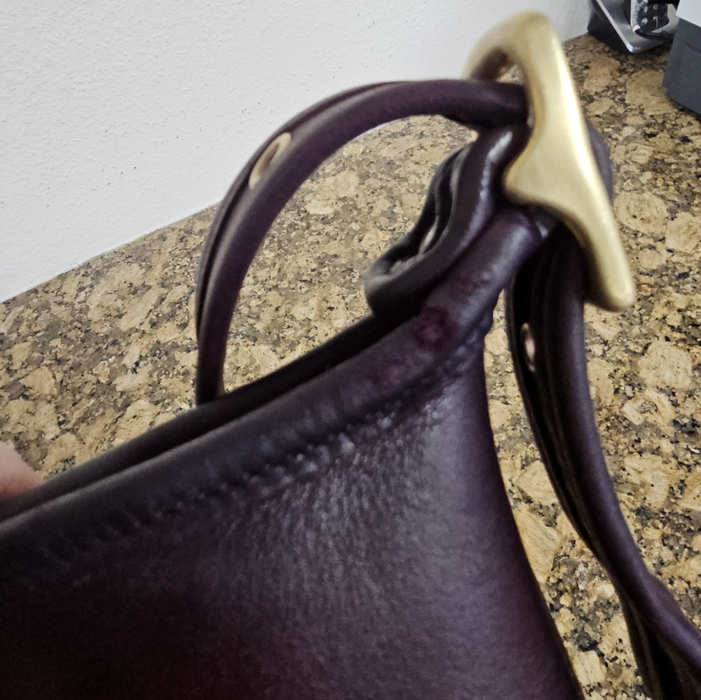 Recycled Riot Vintage Coach Maggie dyed in luscious warm red and purple patina - Picture 5 of 16